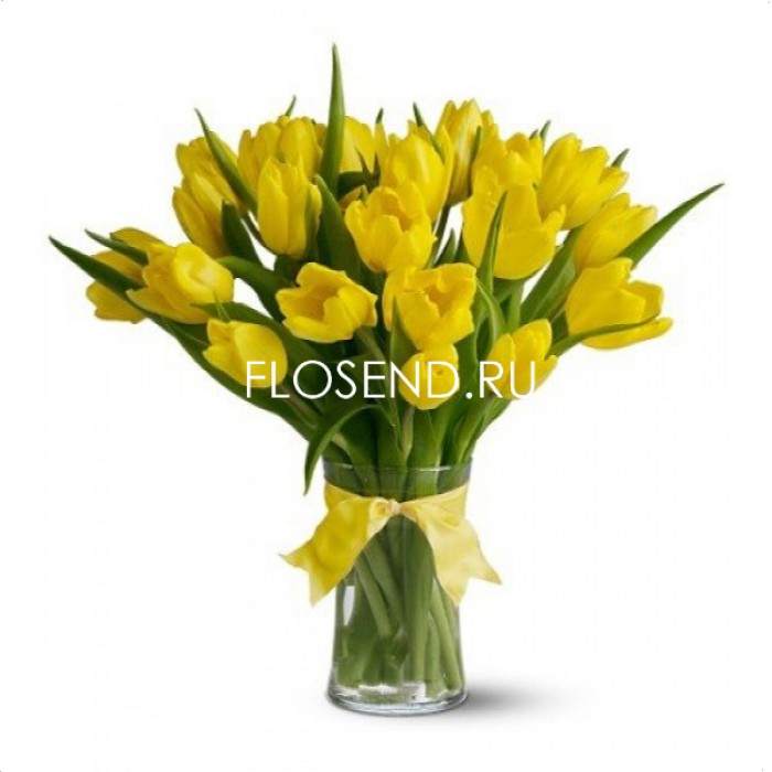 Букет «19 желтых тюльпанов»