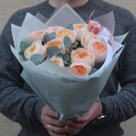 Букет из пионовидных роз Дэвида Остина - фото 7
