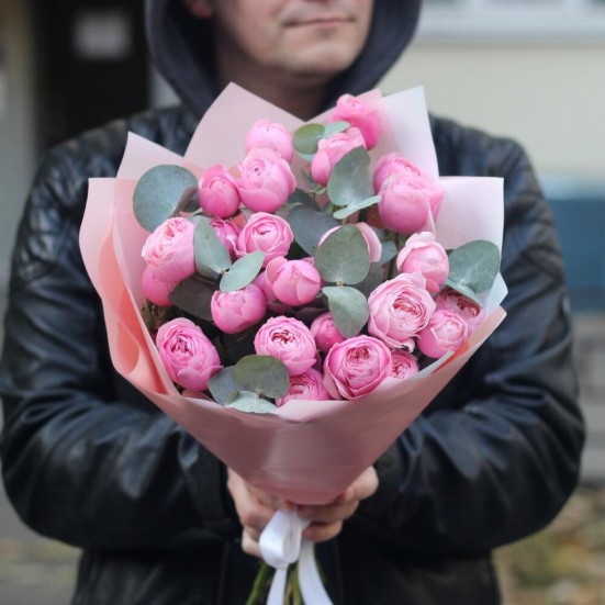 Букет «5 пионовидных кустовых роз» - фото 6