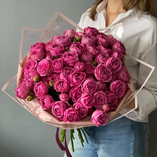 Букет «Розовых пионовидных роз» - фото 5