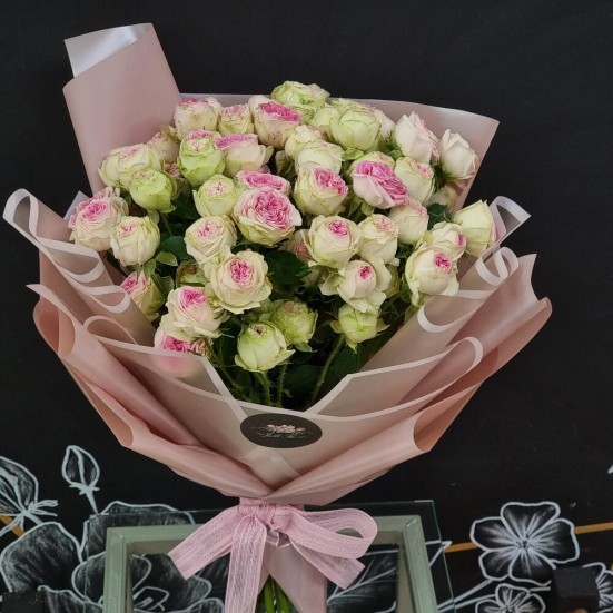Букет «9 пионовидных кустовых роз» - фото 3