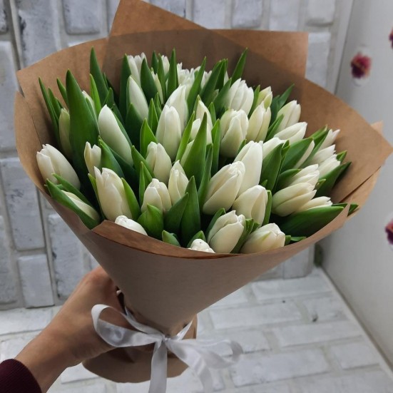 Букет «49 белых тюльпанов» - фото 2